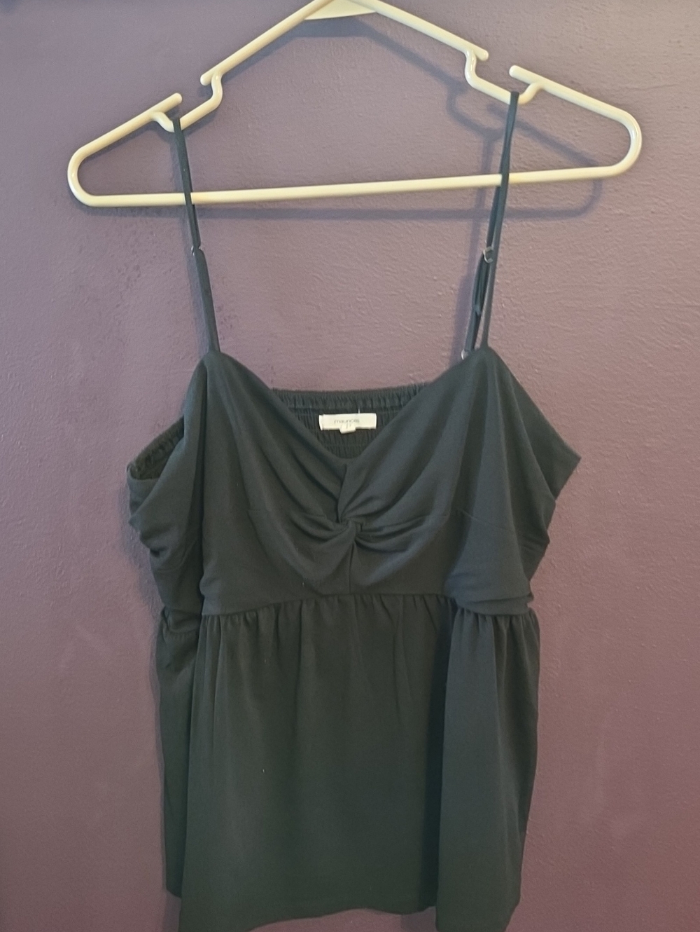 Maurices Black Twist-Front Spaghetti Strap Camisole